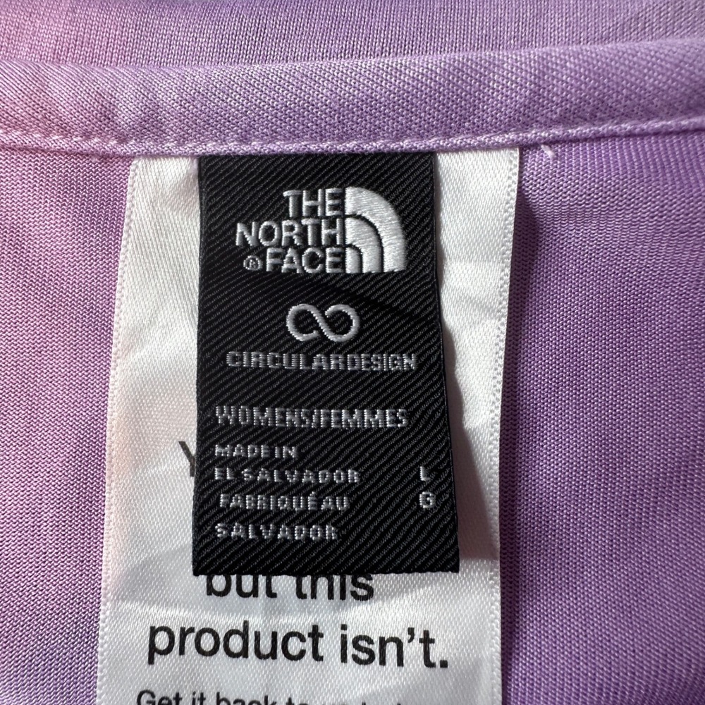 The North Face T-Shirt Womens L Purple Circular Design FlashDry Performance Tee - Picture 3 of 10